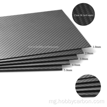 1000x600x33.Vmm 3Kmm 3K Twill Matte feno Carbon Fibre Plate